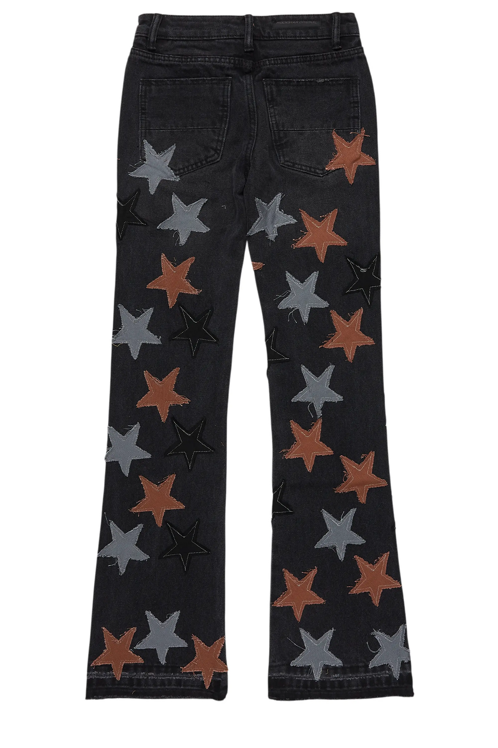 Boys StarLane Black Stacked Flare Jean