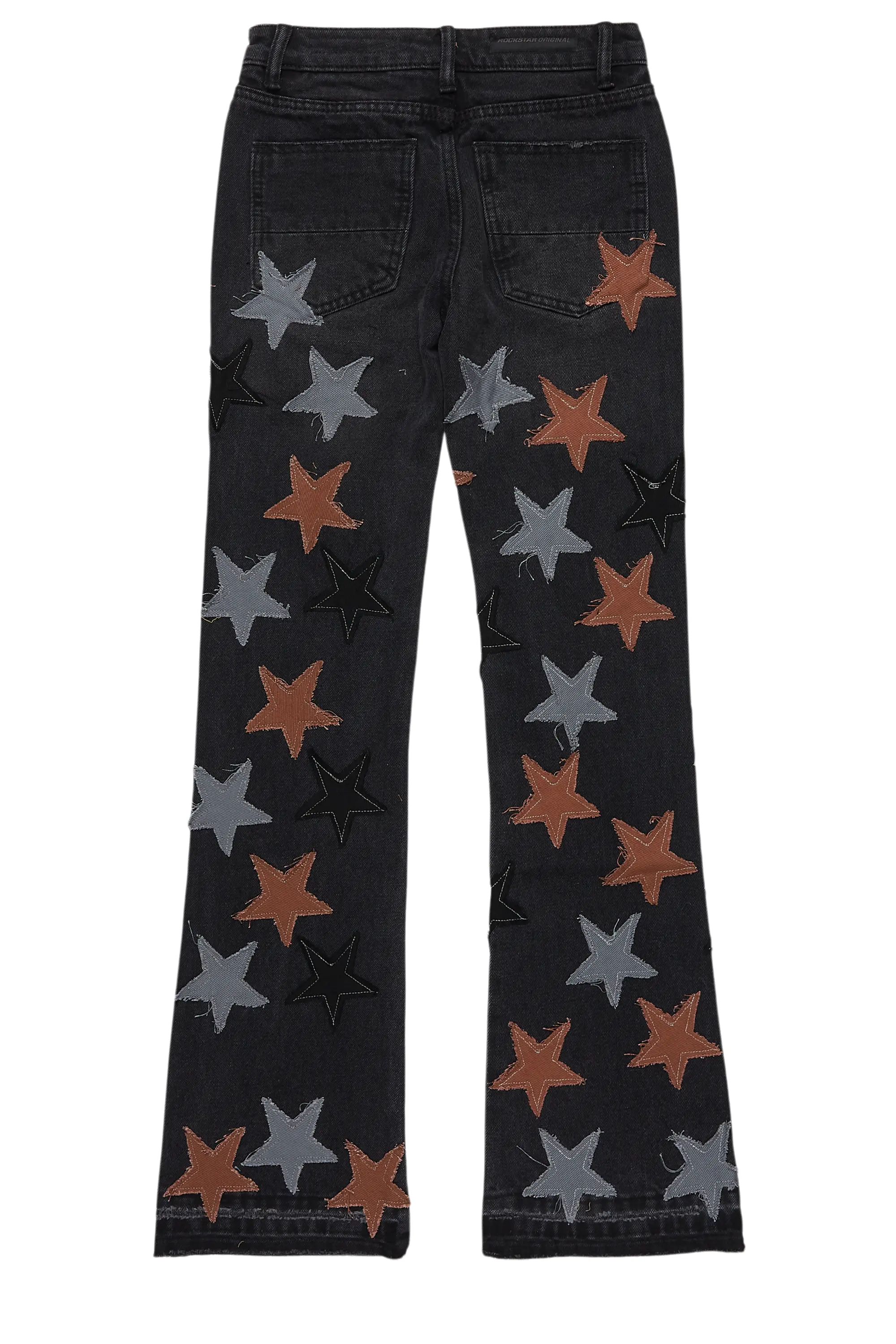 Boys StarLane Black Stacked Flare Jean