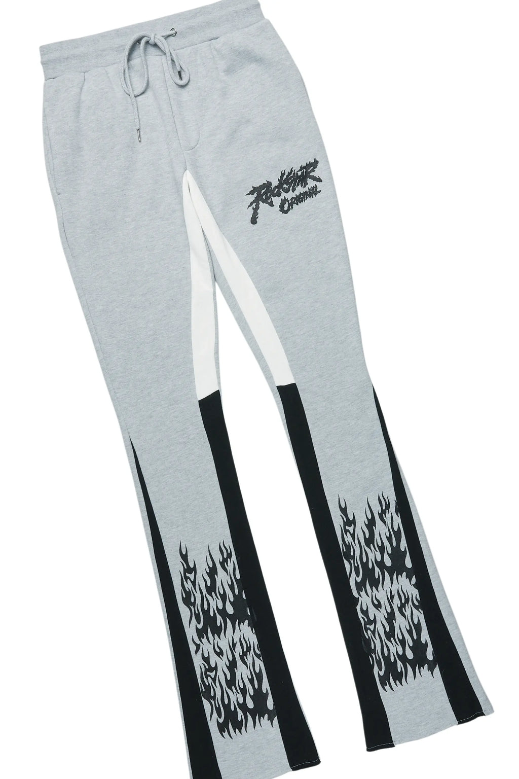 Bubble Grey/Black Stacked Flare Hoodie Track Set