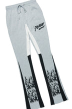 Bubble Grey/Black Stacked Flare Hoodie Track Set