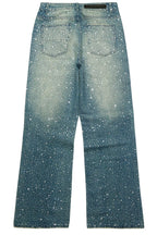 Discolite Rhinestone Medium Blue Baggy Jean