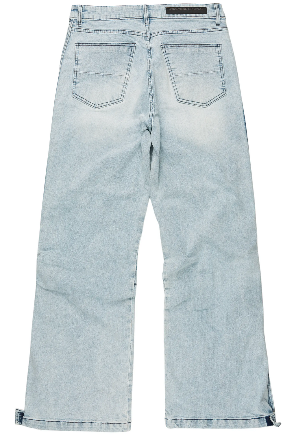 Yuri Blue Stacked Cargo Flare Jean