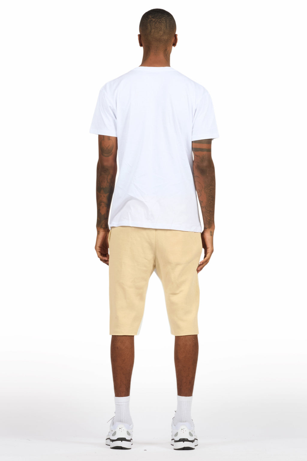 Sana White/Beige T-Shirt Short Set