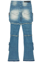 Shift Dirty Blue Stacked Flare Jean