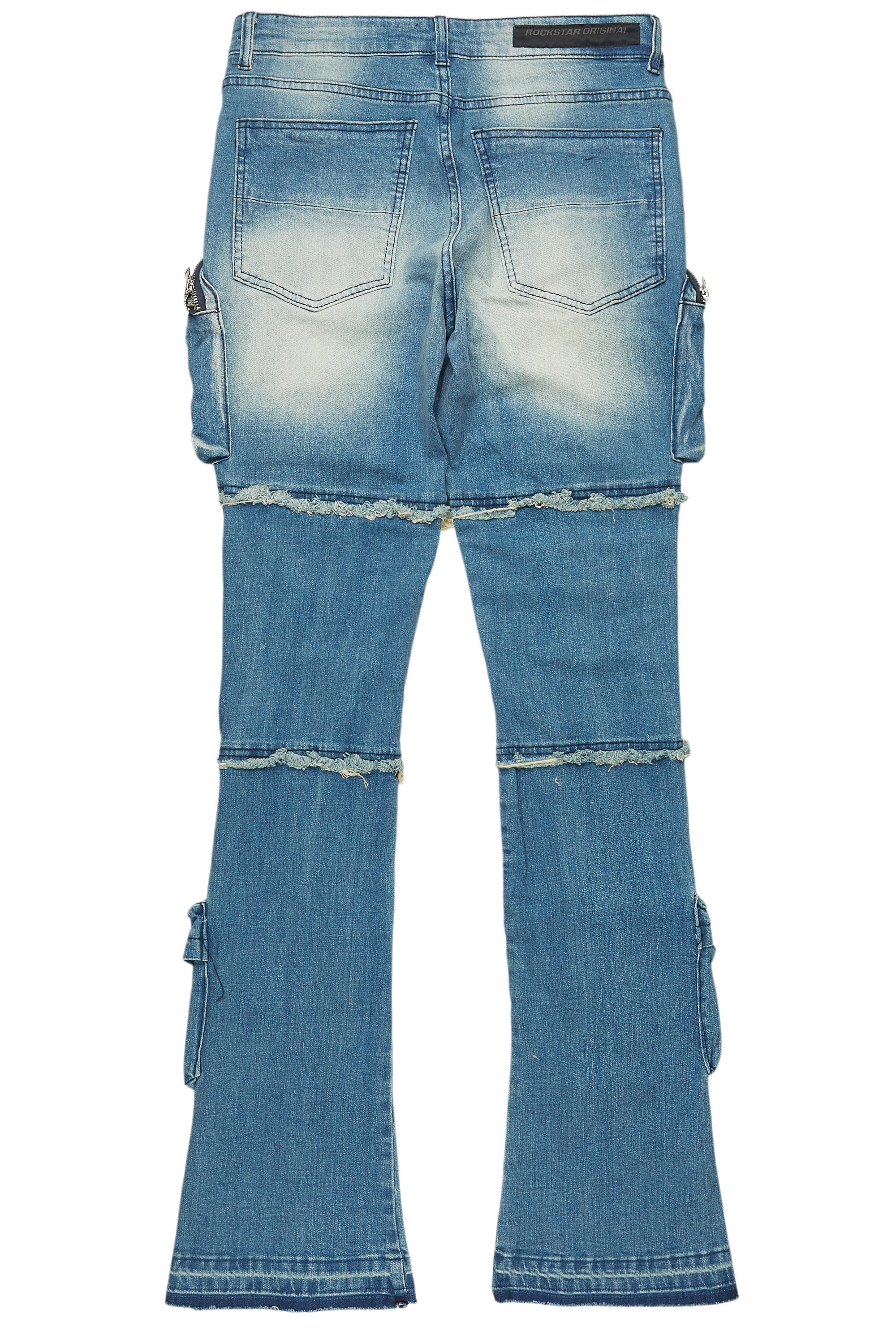 Shift Dirty Blue Stacked Flare Jean