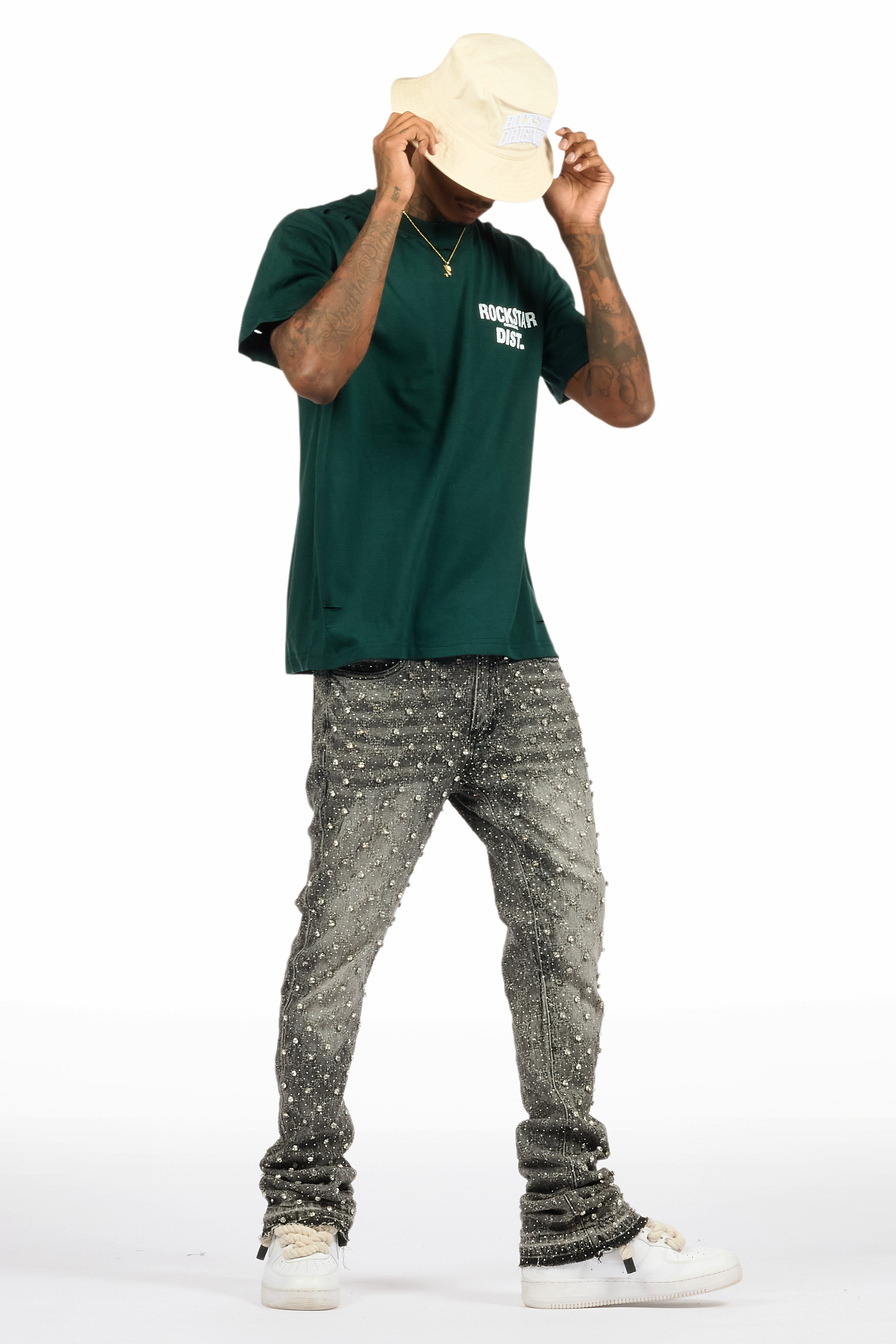 Lake 3.0 Dark Green/White Oversized Graphic T-Shirt