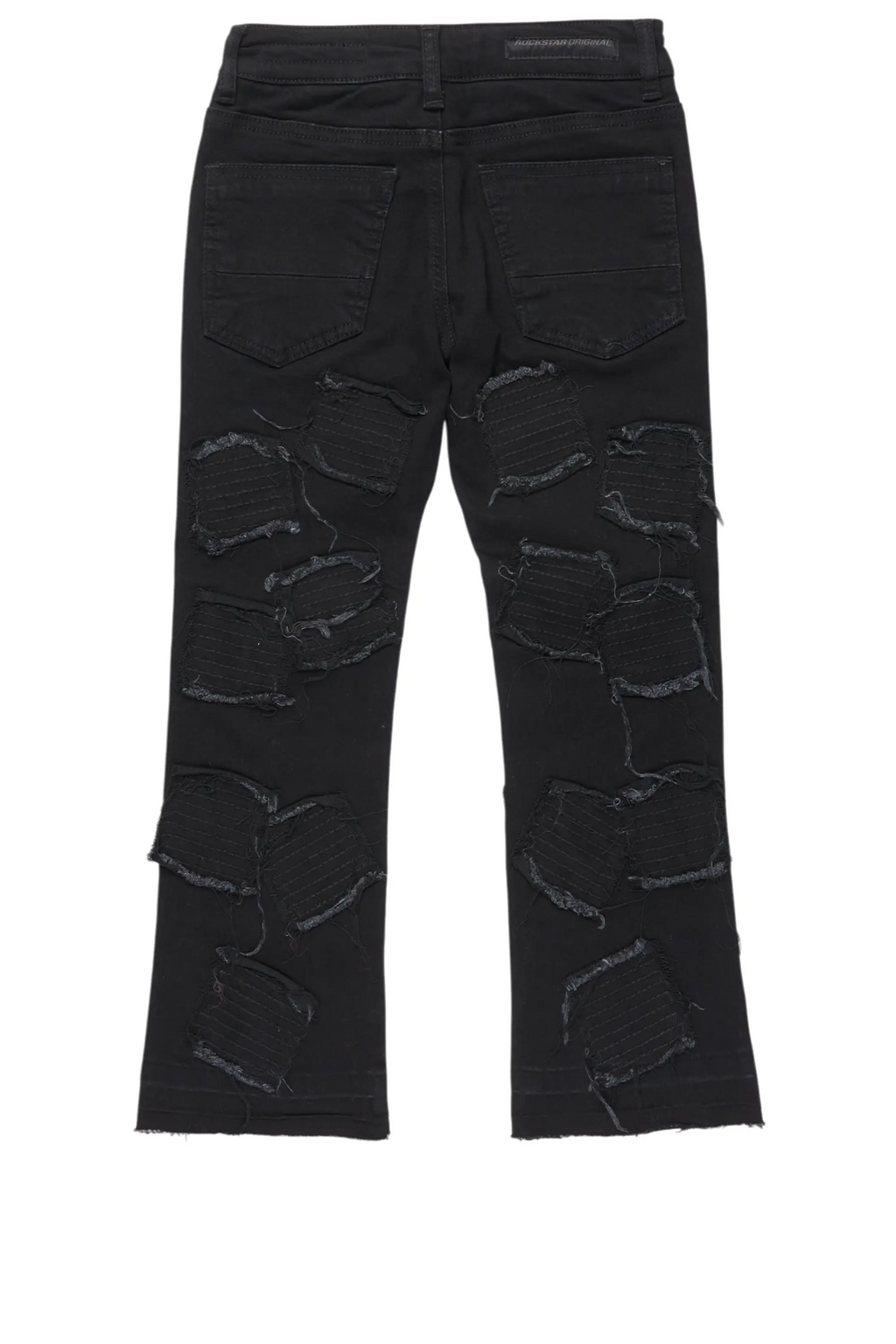 Boys Gawel Jet Black Stacked Flare Jean