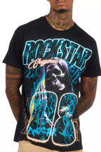 Kruz Black/Blue Oversized Graphic T-Shirt