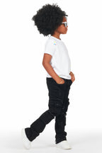 Girls Alisson Black Stacked Flare Jean