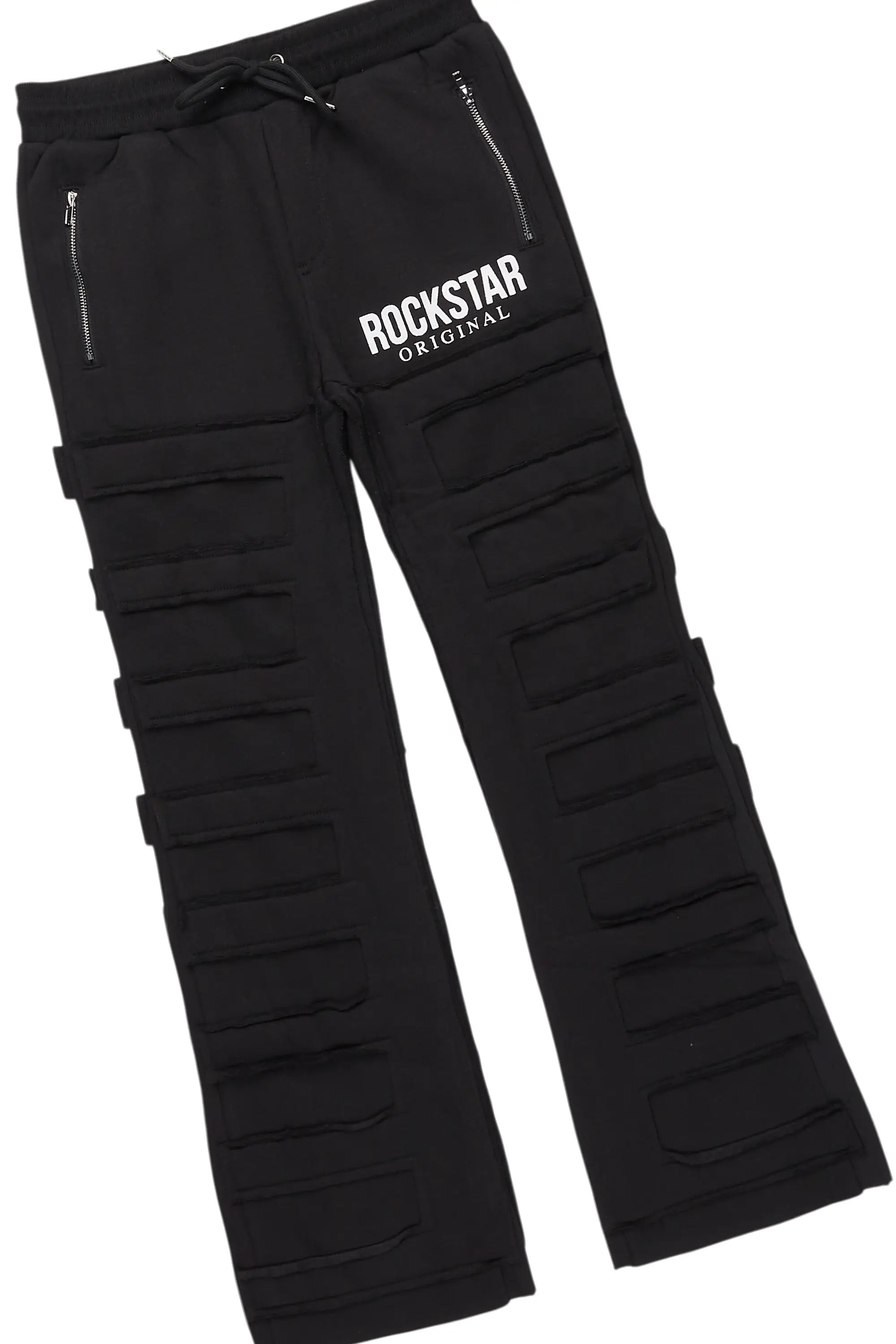 Boys Emilio Black T-Shirt Flare Sweat Pant Set