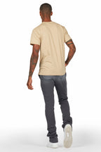 Damini Charcoal Patchwork Stacked Flare Pants