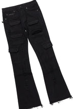 Boys Chuffed  White T-Shirt/Stacked Flare Jean Set