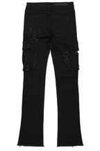 Adalee Black Cargo Stacked Flare Jean