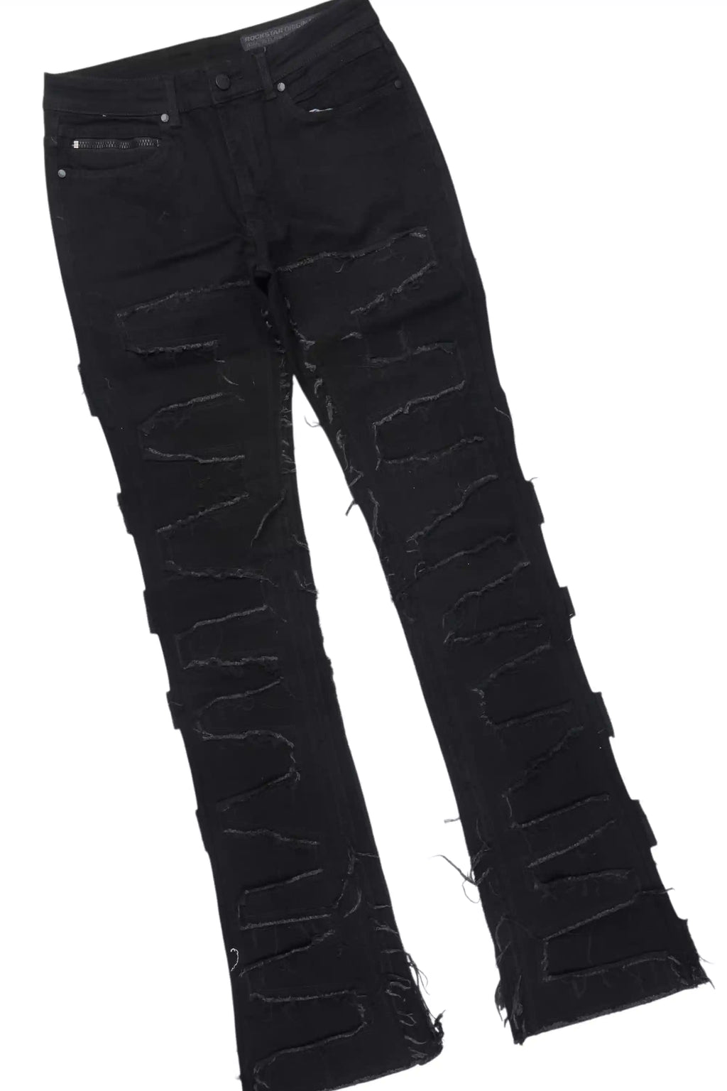 Fields Black Oversized Graphic T-Shirt/Stacked Flare Jean Bundle