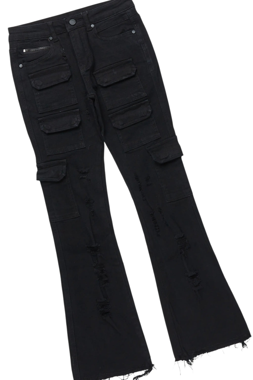 Boys Fields White T-Shirt/Stacked Flare Jean Set