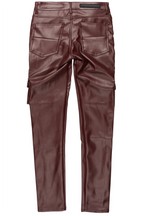 Kap Burgundy Skinny Faux Leather Fit Jean