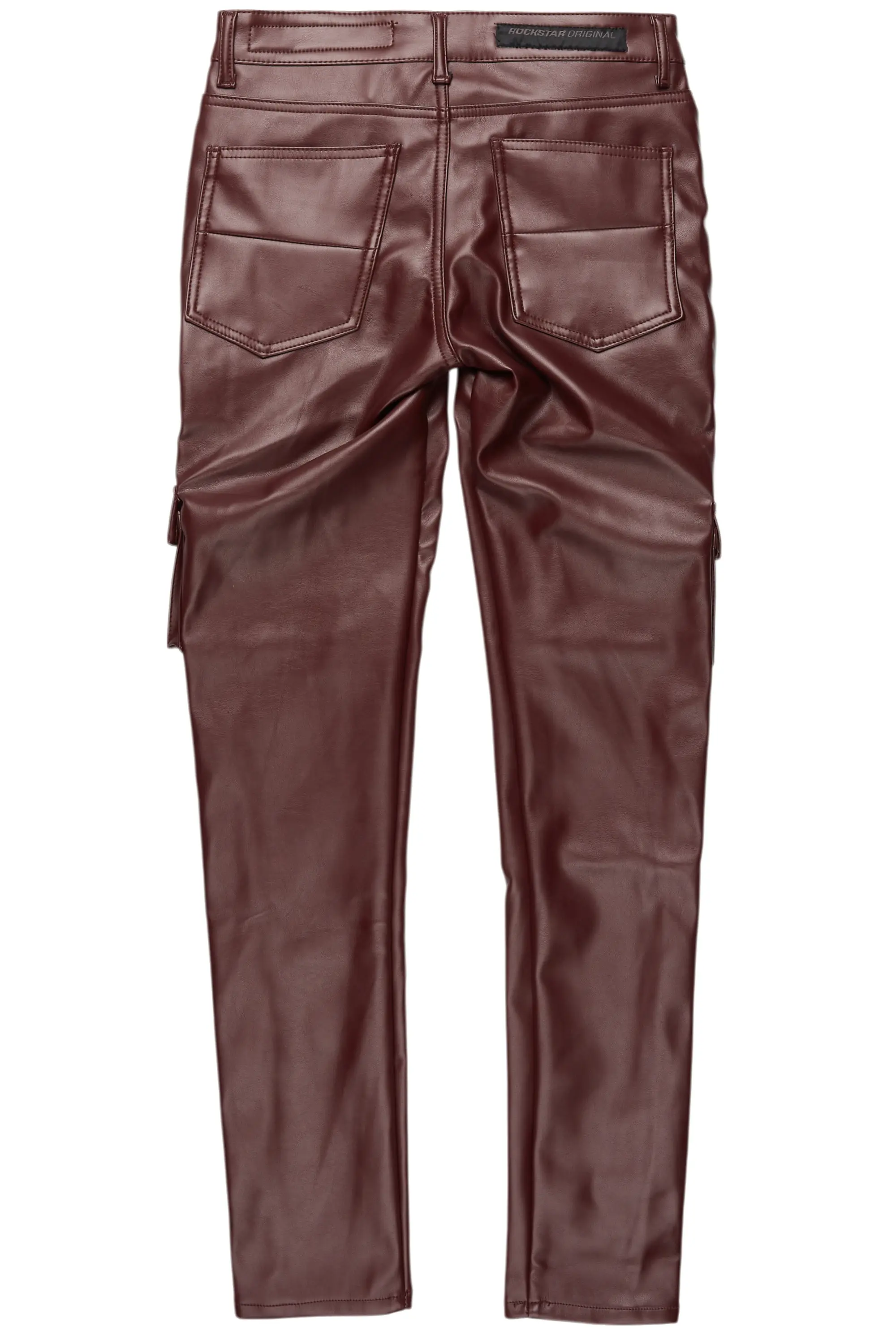 Kap Burgundy Skinny Faux Leather Fit Jean