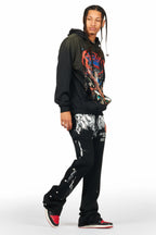 Filip Black Baggy Snap Button Pant