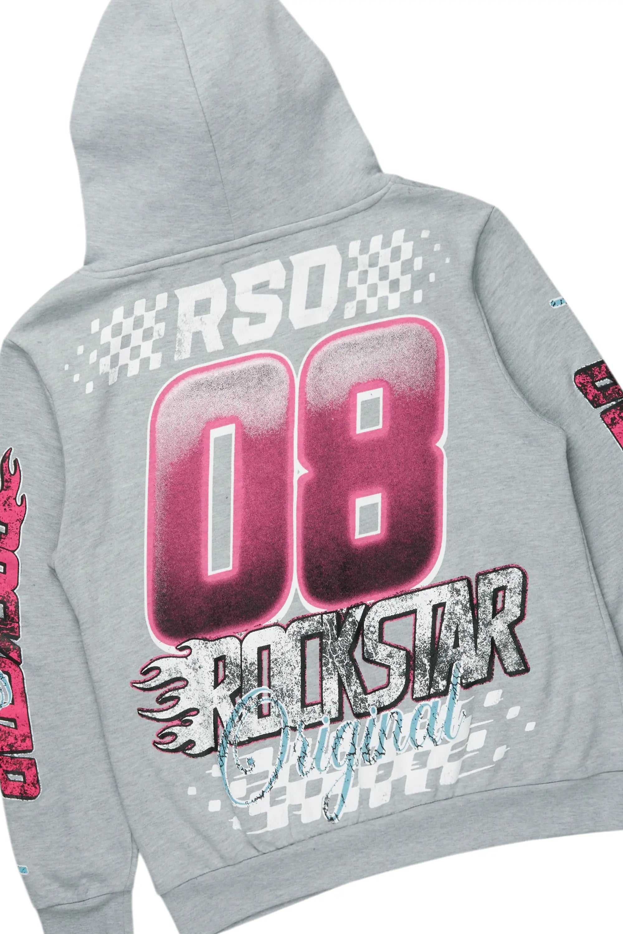 Theo Heather Grey Hoodie/Baggy Fit Track Pant Set