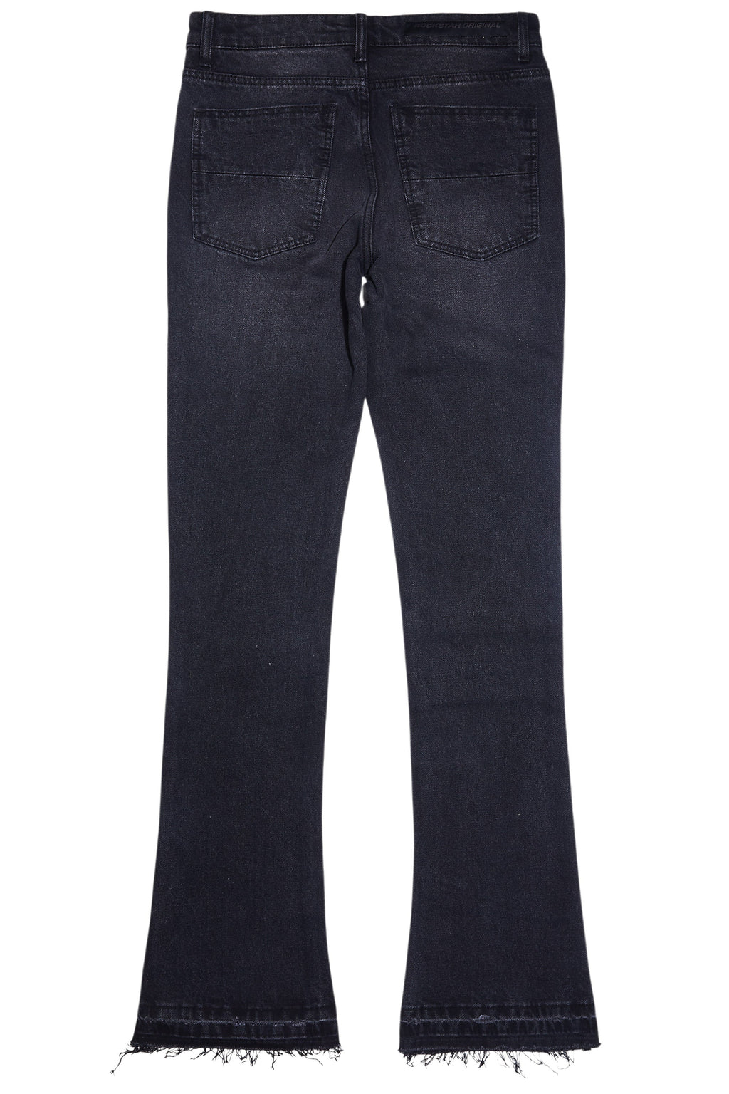 Kama Dark Grey Rhinestone Stacked Flare Jean