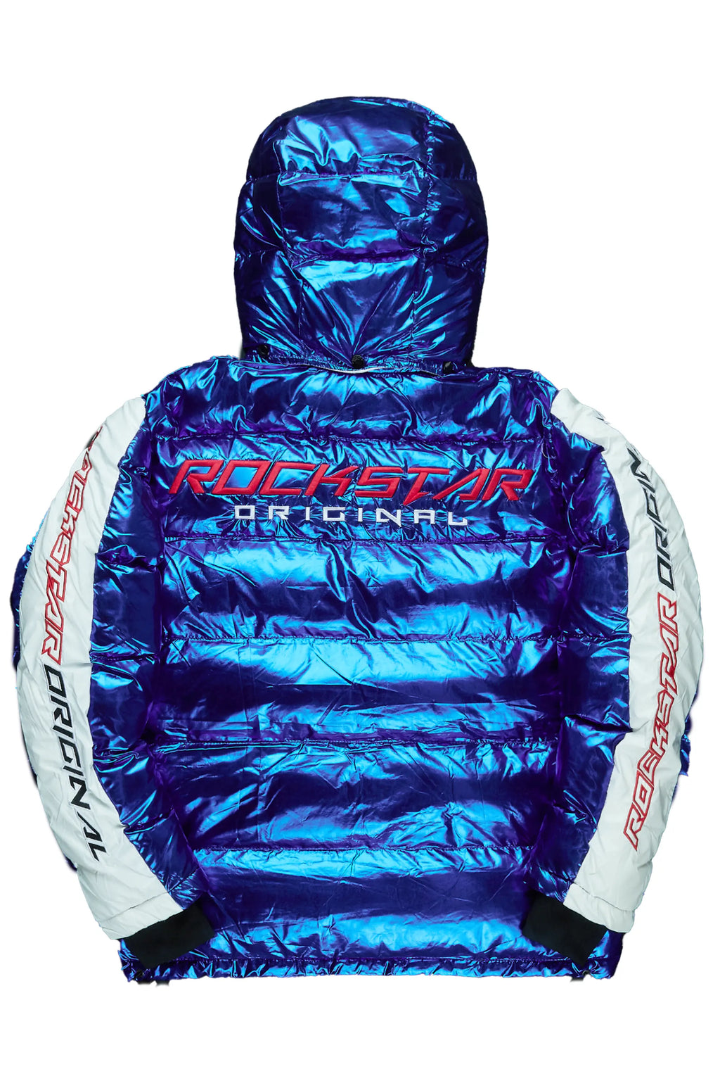 Metallic Royal Blue Alasia Puffer Jacket