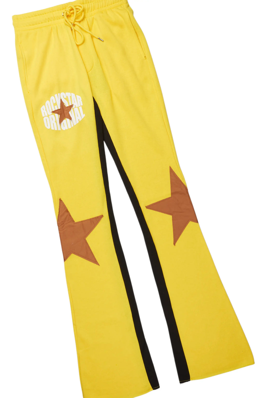 States Yellow Baggy Stacked Hoodie Track Set