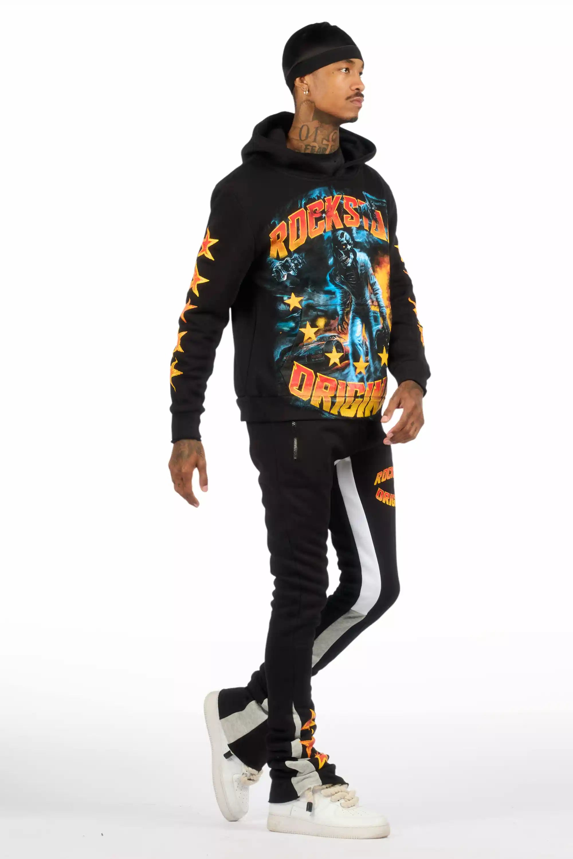 Torq Black/Orange Hoodie/Super Stacked Track Set