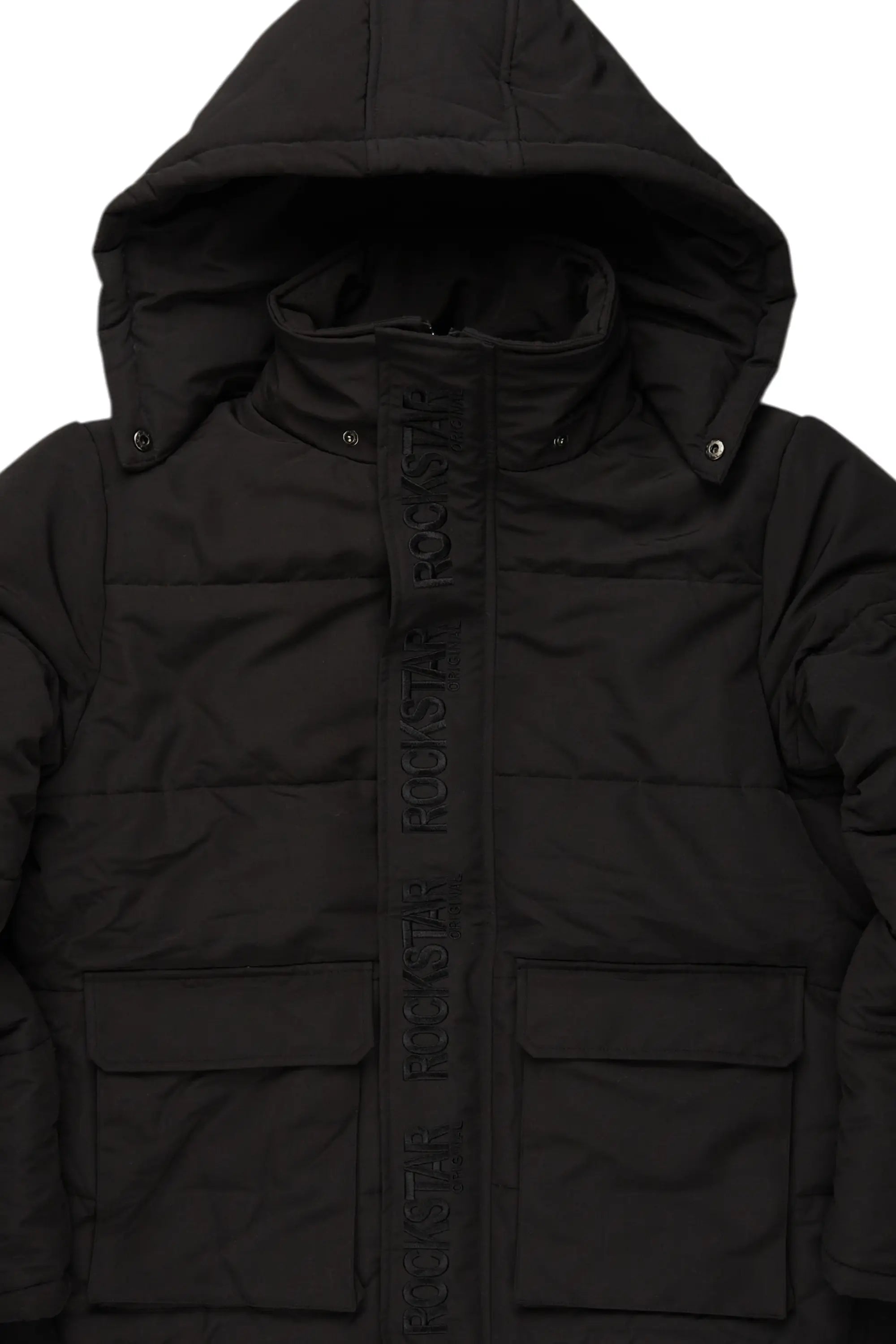 Adley Black Utility Puffer Jacket