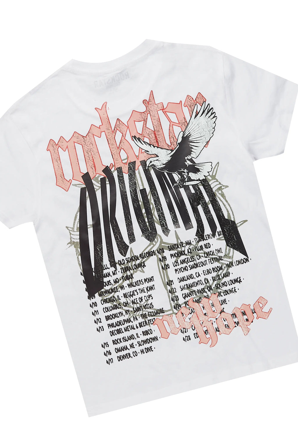 Girls Burial White T-Shirt/Stacked Flare Jean Set