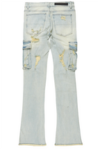 Adalee Blue Cargo Stacked Flare Jean