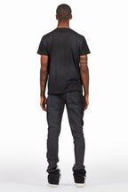 Amos Black T-Shirt/Stacked Flare Track Set