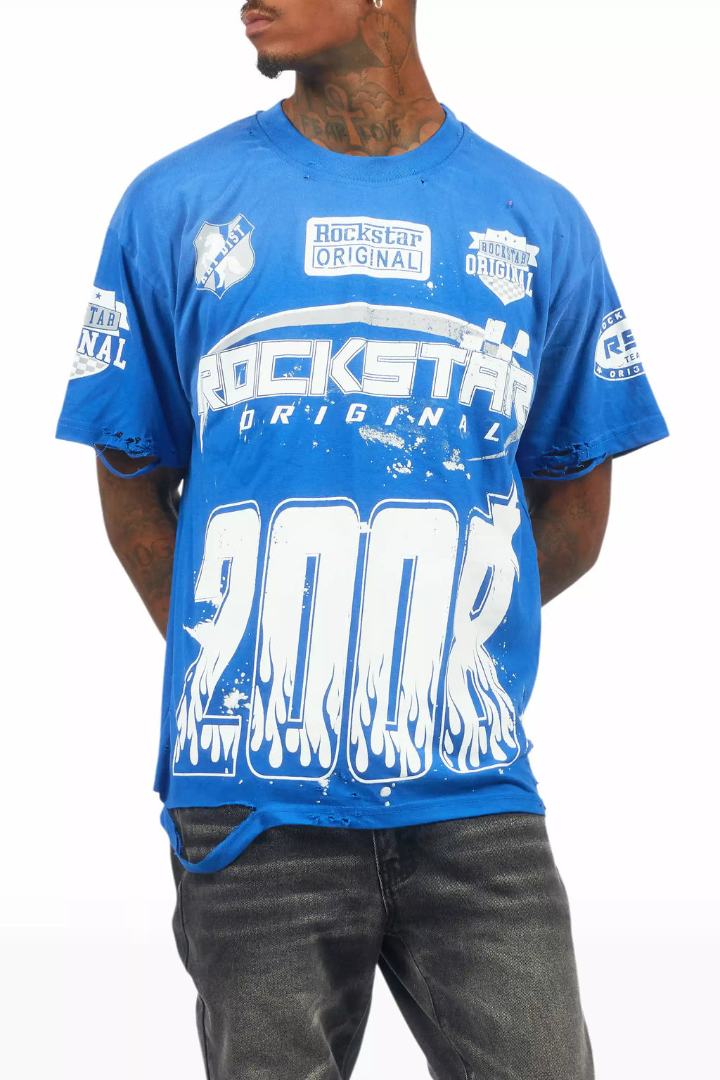 Amos Royal Blue/White Graphic T-Shirt