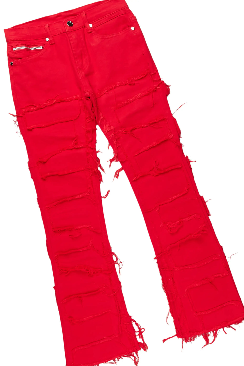 Boys Wizzurd White/Red T-Shirt/Stacked Flare Jean Set