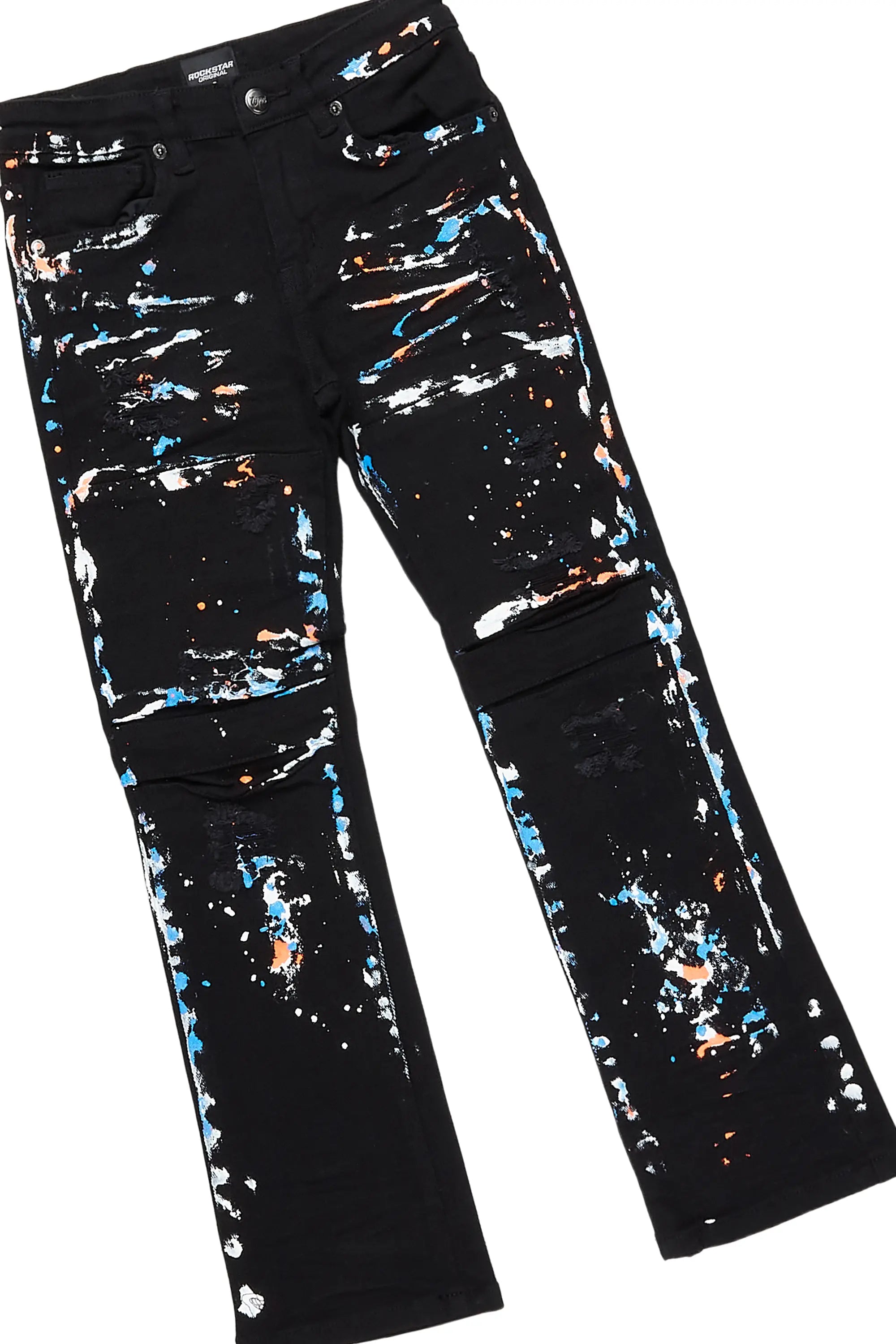 Boys Travis White T-Shirt/Stacked Flare Jean Set