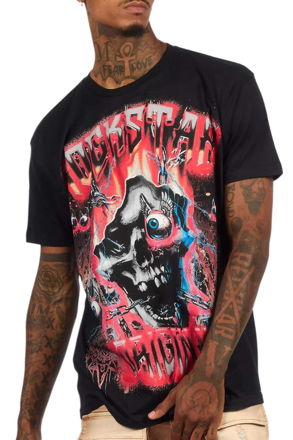 Styx Black/Red Oversized Graphic T-Shirt