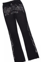 Mares Black Rhinestone Hoodie Relaxed Track Set