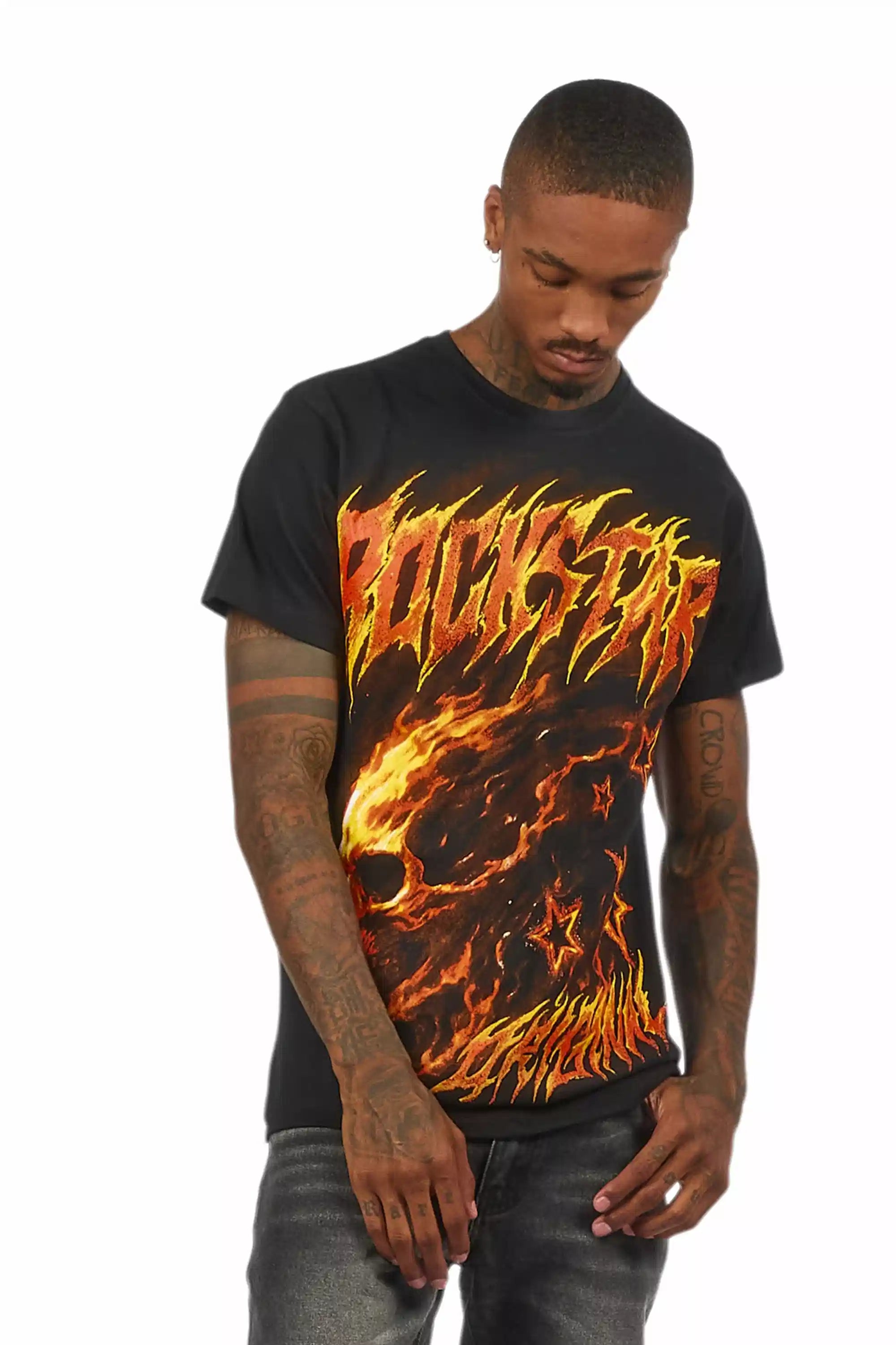 Nelz Black Graphic T-Shirt