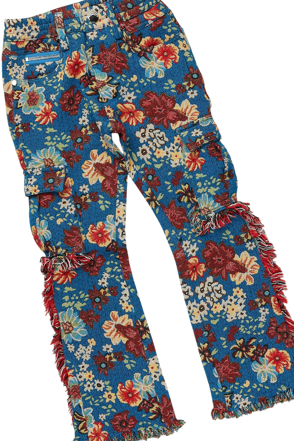 Girls Brooke Royal Blue Hoodie/Stacked Flare Jean Set