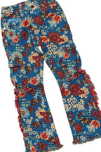 Girls Brooke Royal Blue Hoodie/Stacked Flare Jean Set