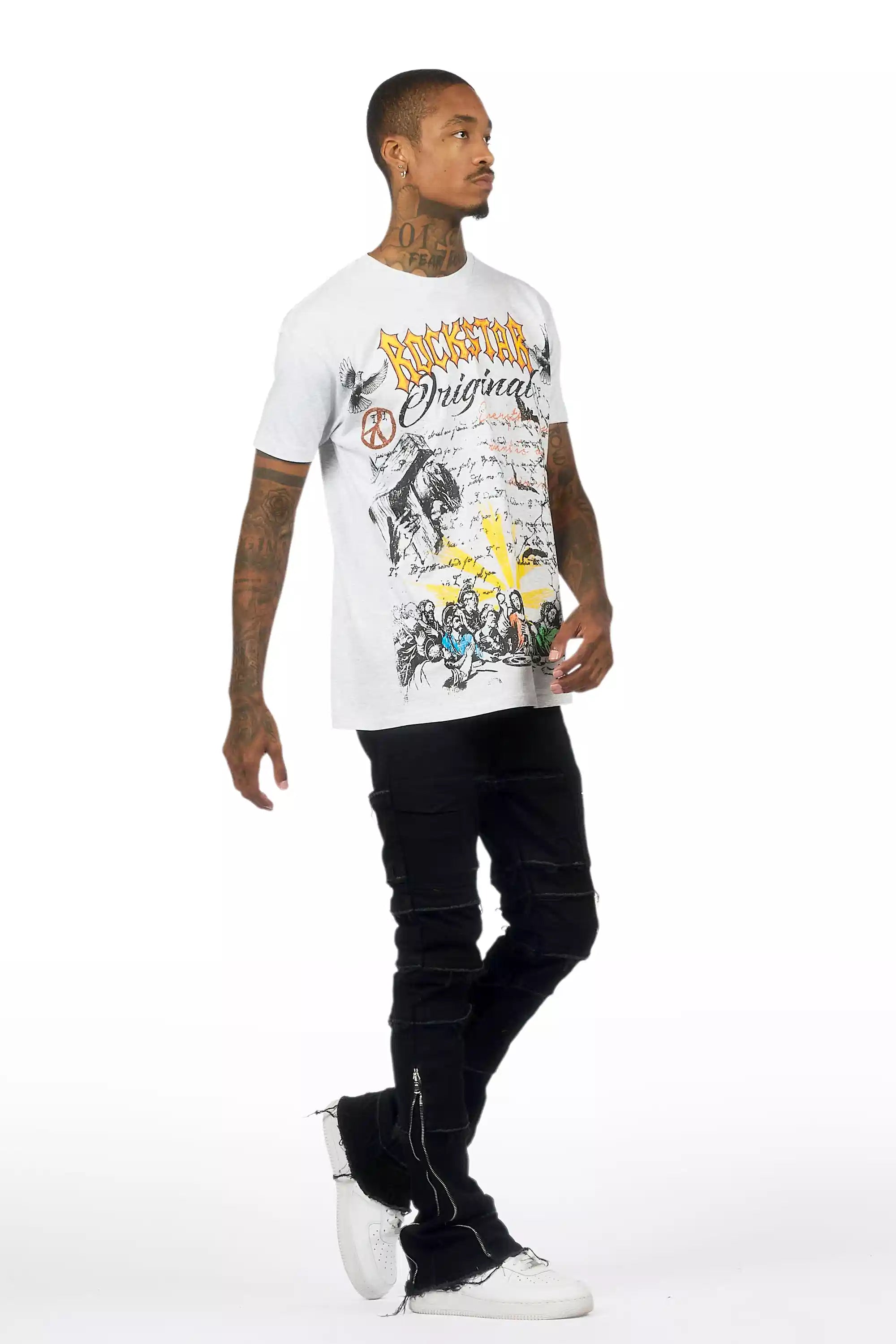 Horado Jet Black Stacked Flare Jean