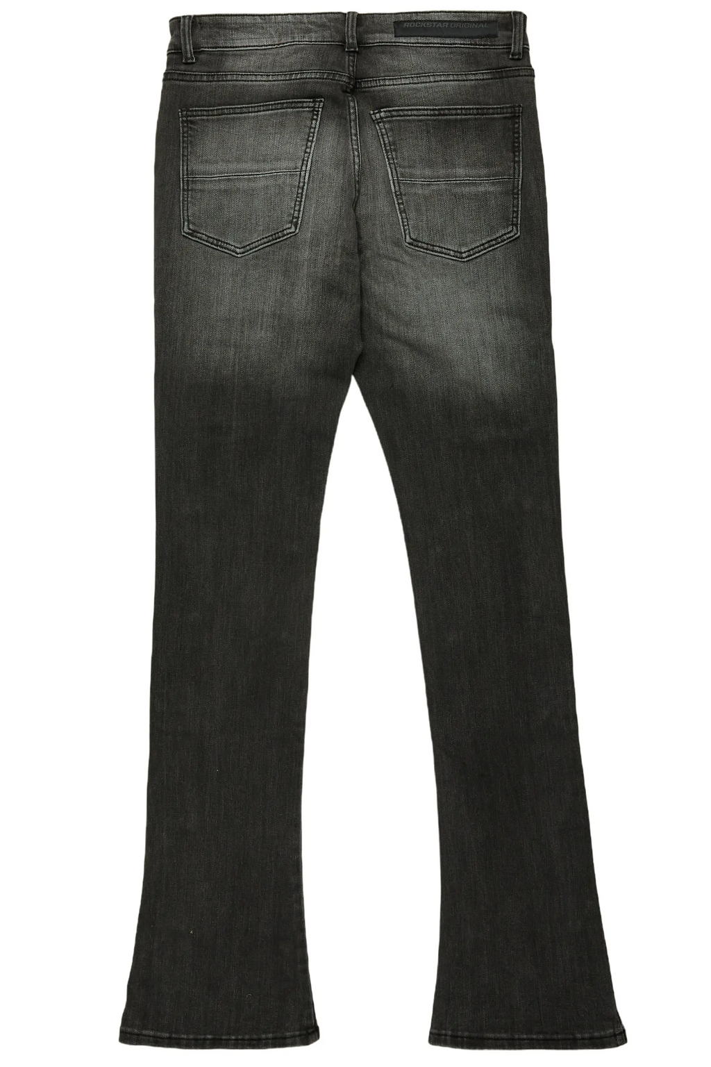 Boys Santana Dark Grey Stacked Flare Jean