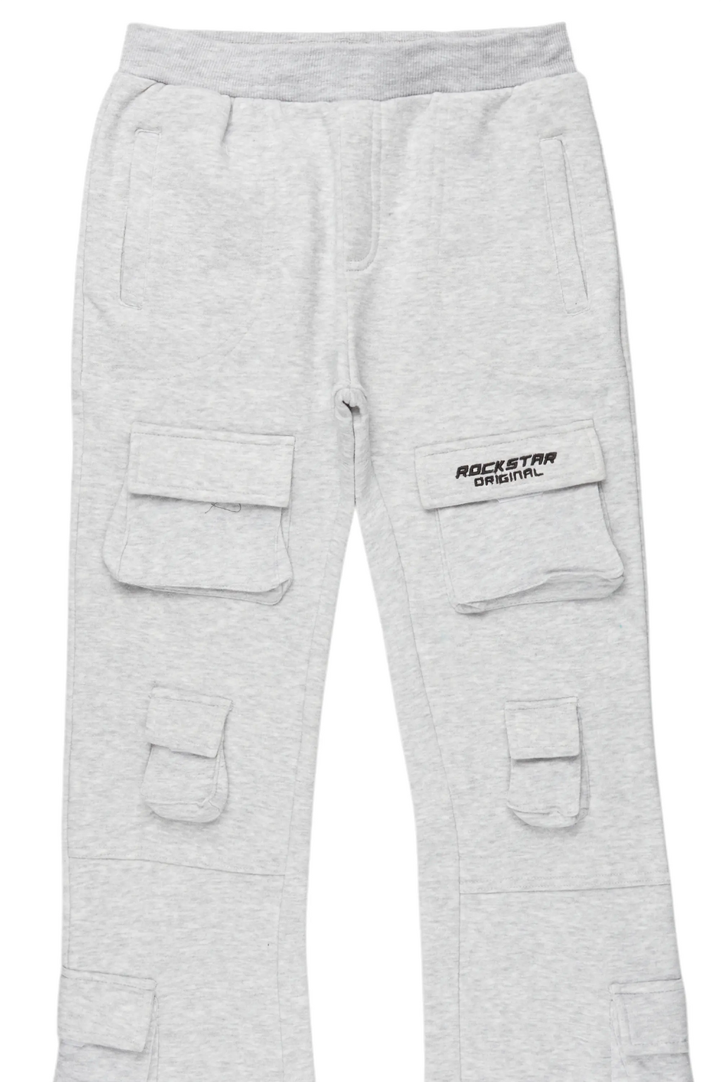 Boys Connor Grey Stacked Flare Track Pant