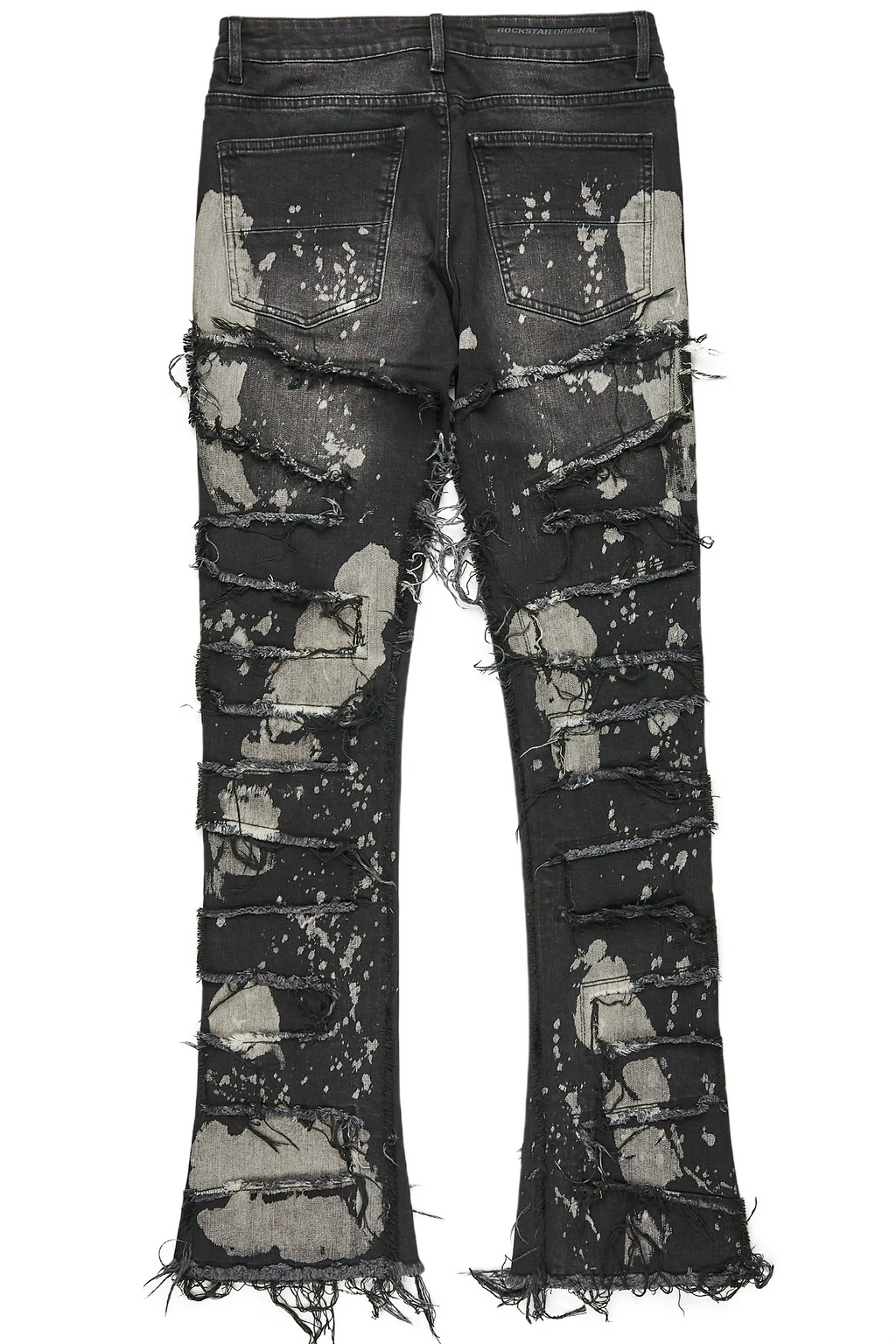 Laban Black Bleach Stacked Flare Jean