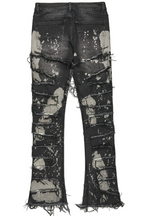 Laban Black Bleach Stacked Flare Jean