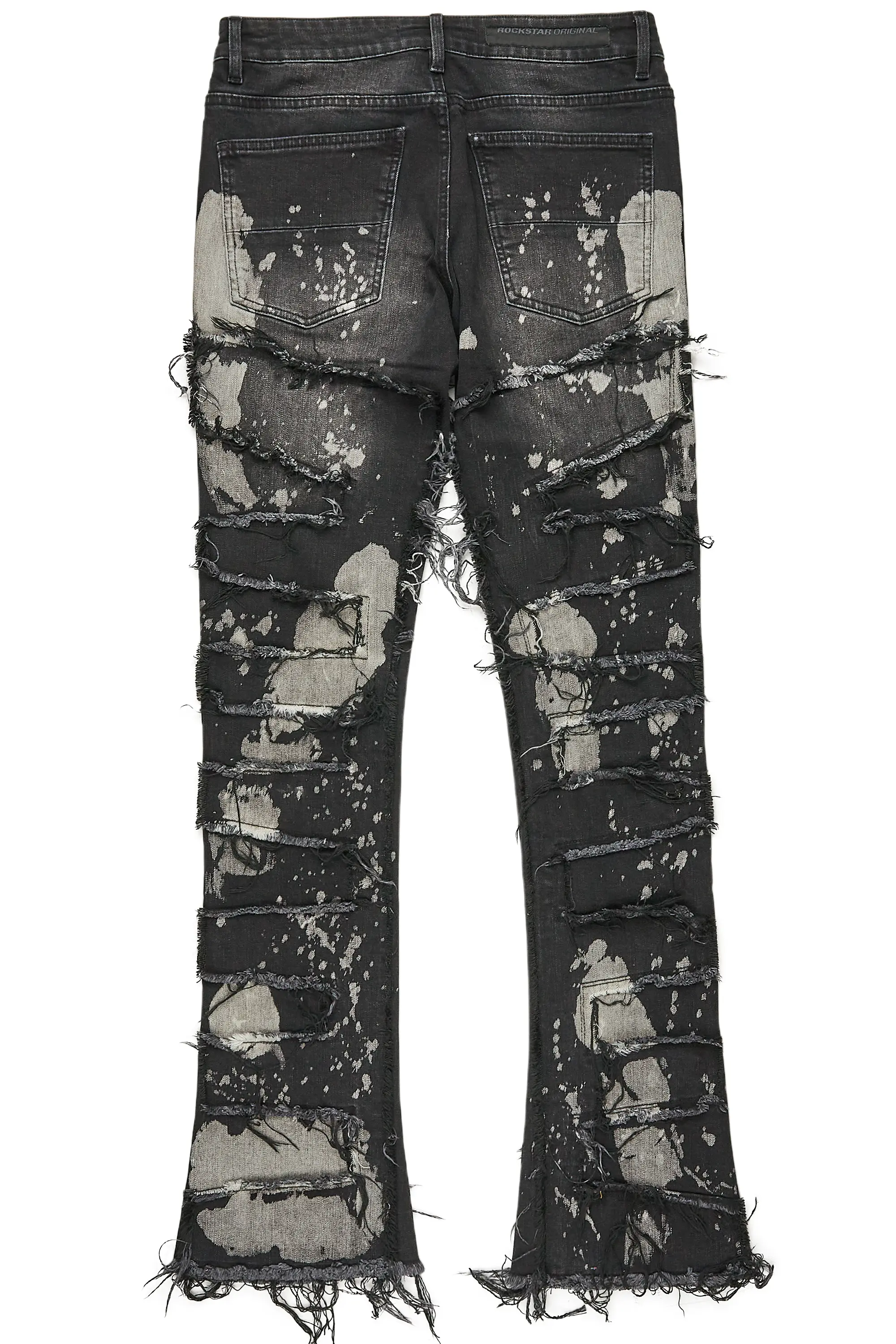 Laban Black Bleach Stacked Flare Jean