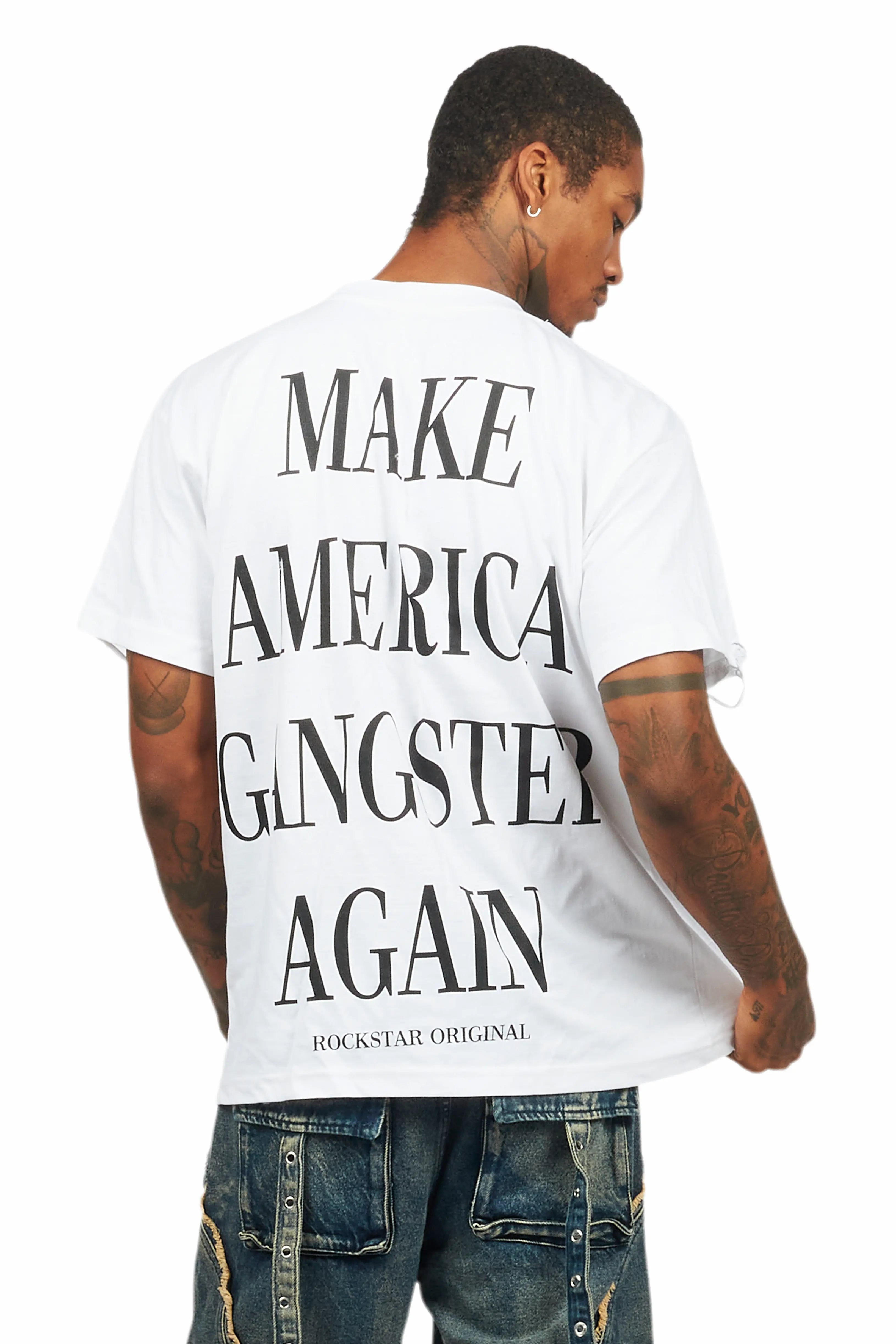 Drako White Oversized Graphic T-Shirt