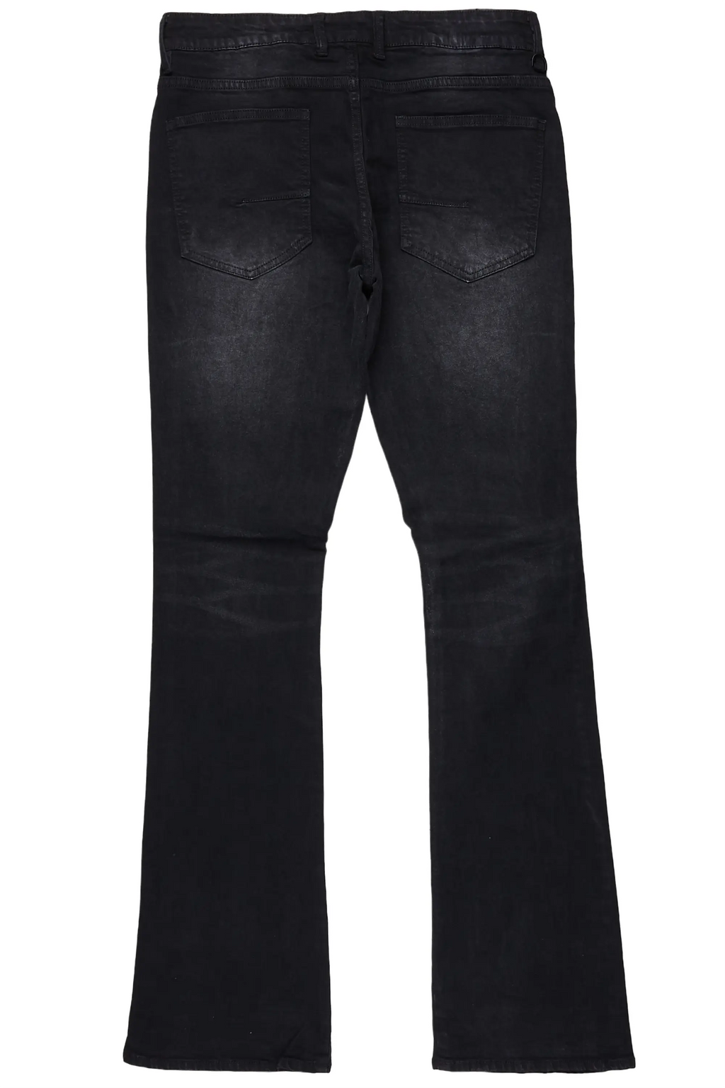 Ebbos Black Flame Patched Skinny Flare Jean