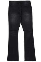 Ebbos Black Flame Patched Skinny Flare Jean
