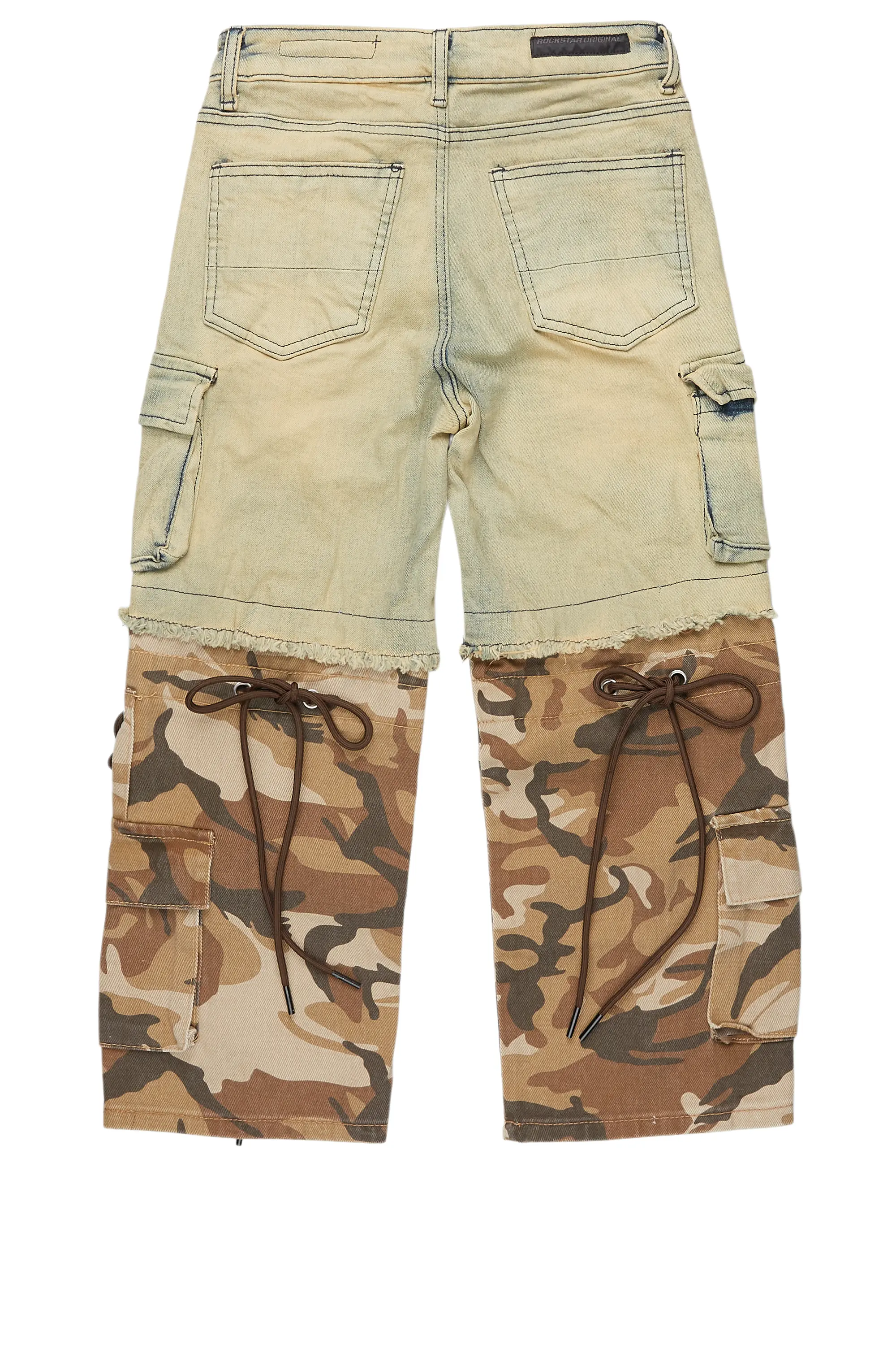 Boys Baatar Blue/Brown Camo Baggy Fit Jean