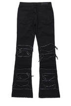 Boys Vasco Jet Black Stacked Flare Jean